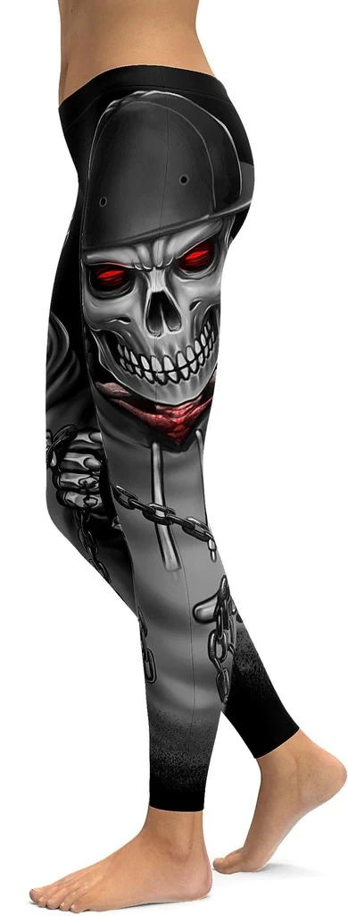 

Hot Women Yoga Leggings Evil Skeleton 3D Print Cosplay Fitness Bodybuilding Female Fashion Sexy Pencil Pants Hip Hop Harajuku