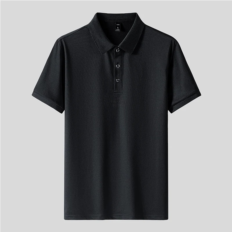 

Рубашка-поло мужская с вышивкой, хлопковая деловая сорочка с коротким рукавом, повседневная одежда из вискозы, лето 179
