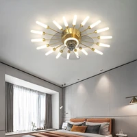 new modern ceiling fan with light remote control embedded ceiling lamp acrylic lampshade chandelier dining living room bedroom