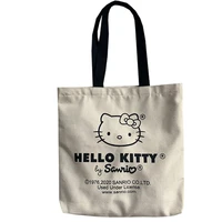 hello kitty canvas bag kawaii sanrio womens shoulder bag ladies fashion shopping hand bags cute anime cartoon tote bags gift