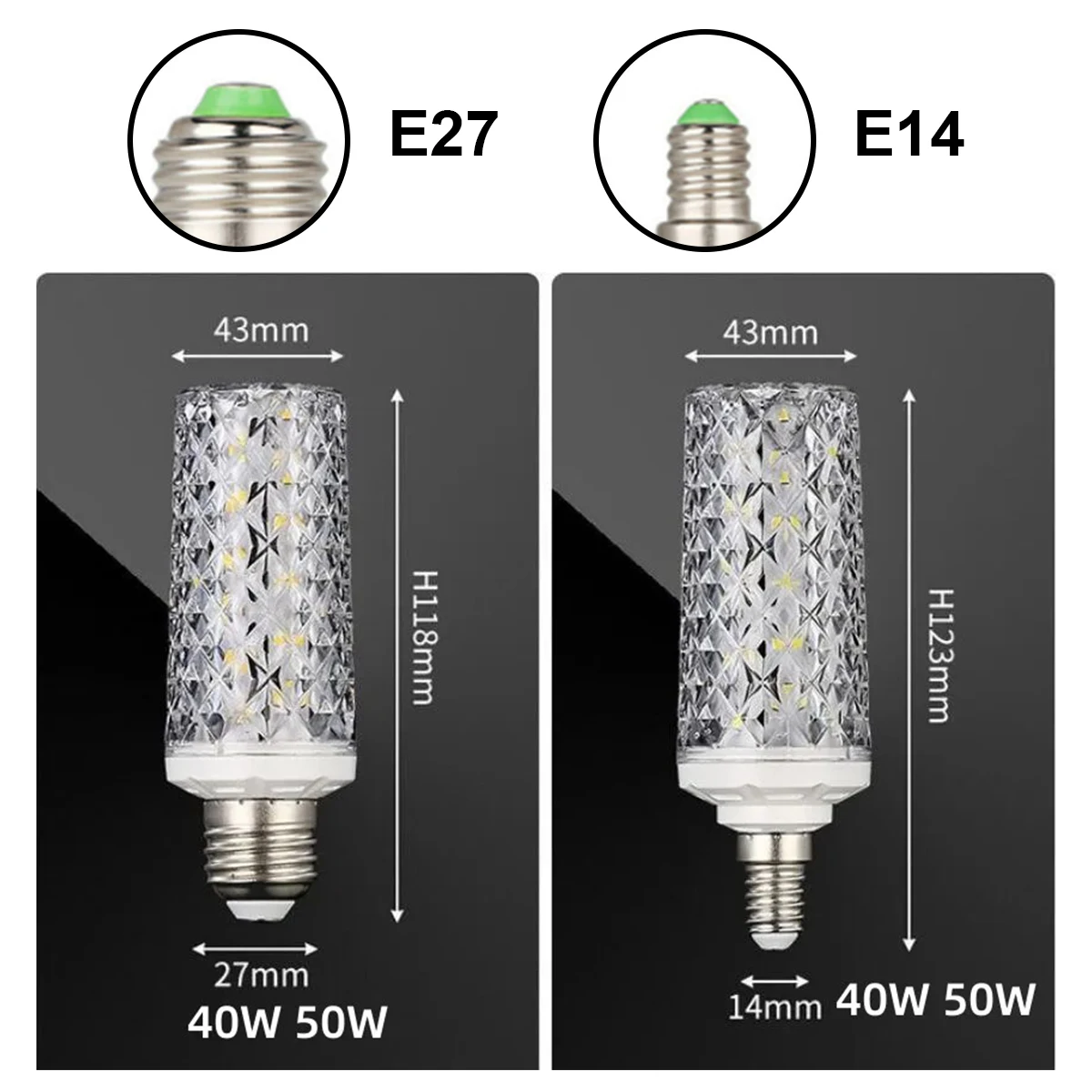 Фото E14 E27 Led Кукурузная лампочка 24Вт 30Вт 40Вт 50Вт основание холодная / теплая / нейтральная белая лампа большой мощности бытовая люстра 85 - 265v внутренняя лампа №3