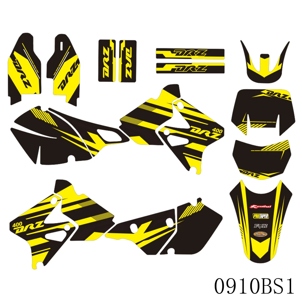 

Full Graphics Decals Stickers Motorcycle Background Custom Number Name For SUZUKI DRZ400 SM S E DRZ 400 SM S E 2000-2020