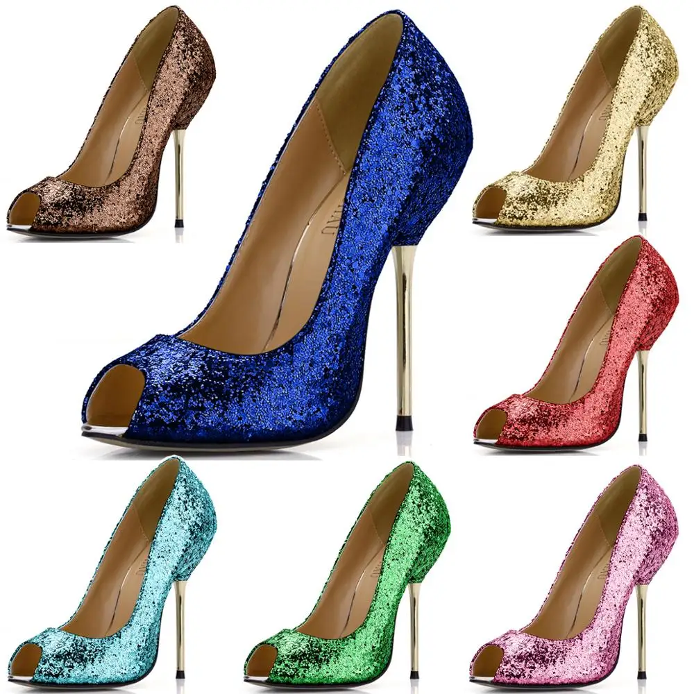 

CHMILE CHAU Glitter Sexy Bridal Party Shoes Women Peep Toe Stiletto Iron High Heel Ladies Pumps Plus Sizes Zapatos Mujer 3845-a4