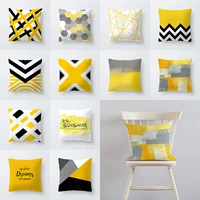 pineapple geometric yellow decorative pillowcase yellow throw pillow case polyester printing pillow cover funda de almohada