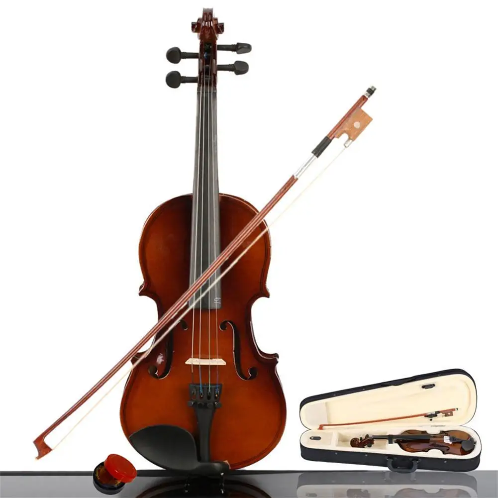 US Stock 1/4 Acoustic Violin With Box Bow Rosin Natural Violin Musical Instruments Children Birthday Present Dast Free Shipping