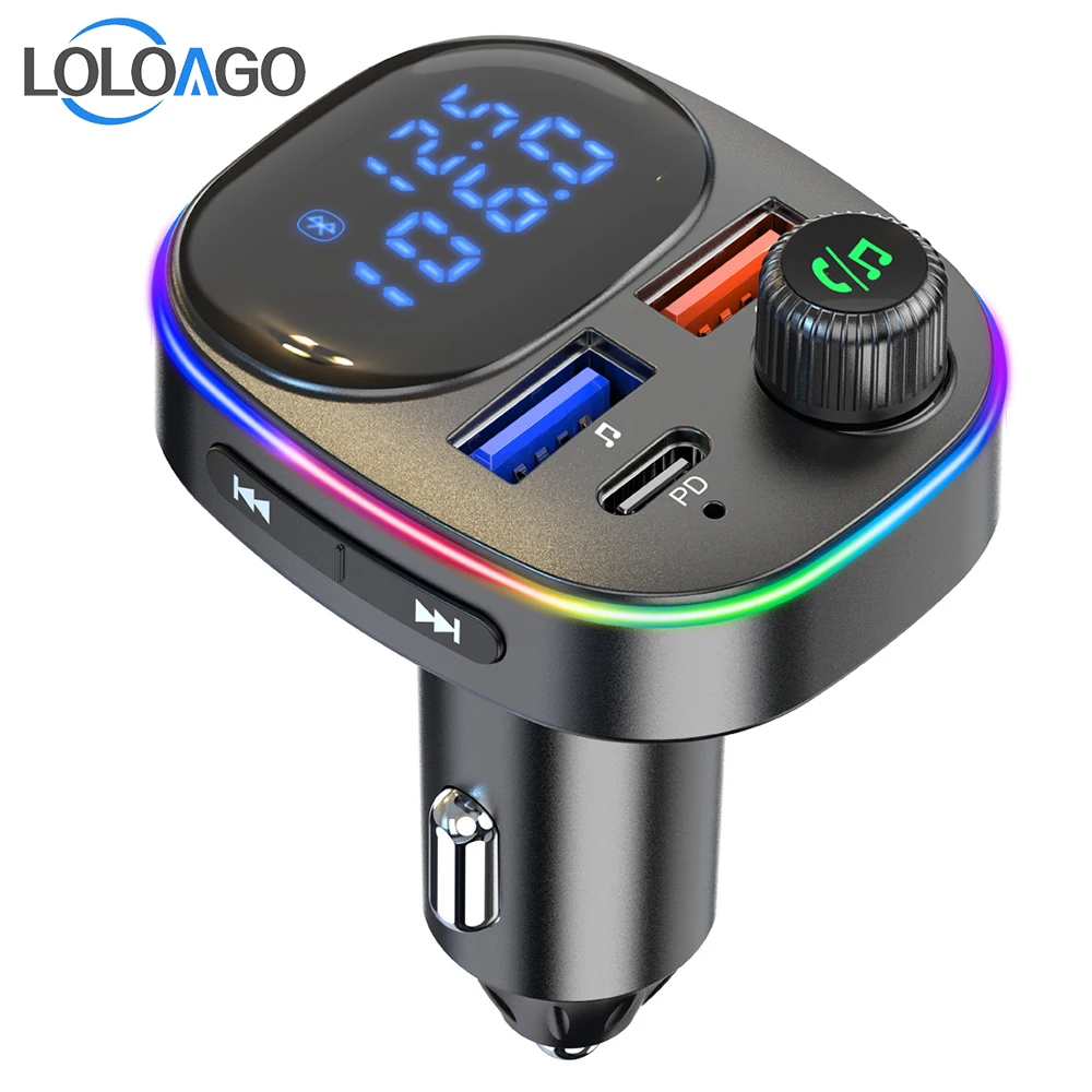 Автомобильный MP3-плеер Bluetooth 5 0 FM-передатчик QC/PD3.0 20 Вт USB C Быстрое зарядное