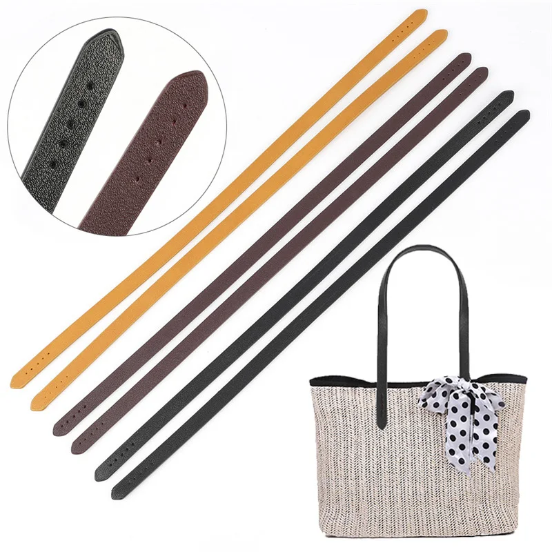 

2Pcs 40cm Bag Handle Pu Leather Shoulder Bag Strap DIY Replacement Handle for Handbag Bag Belt Black Coffee Bag Accessories
