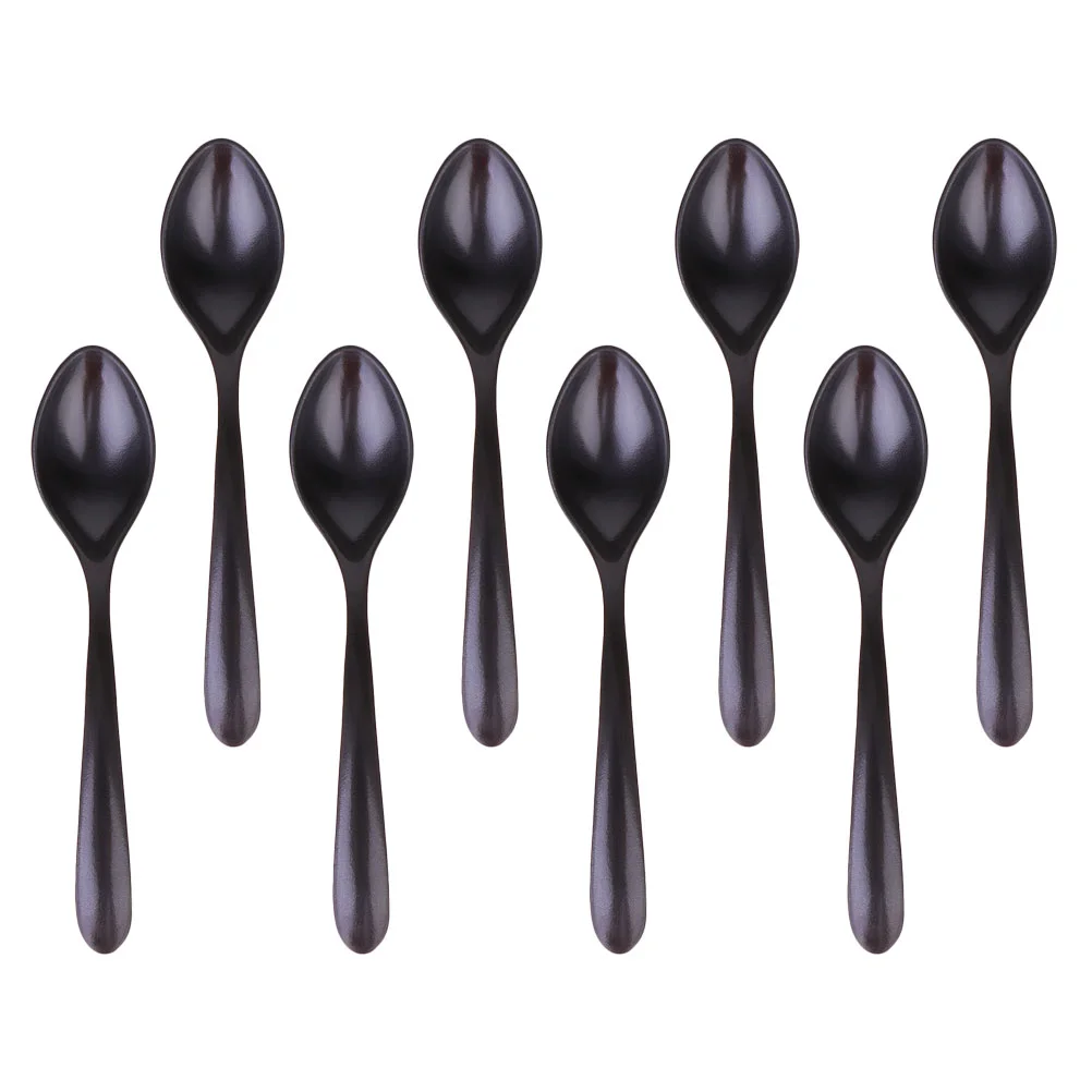 

Spoons Spoon Soup Melamine Black Tableware Imitation Ceramic Ramen Porcelain Eatinghandle Multi Scoopsrestaurant Coffee