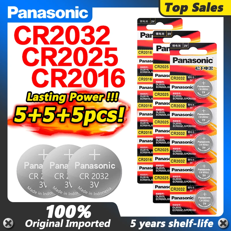 Литий-ионные батарейки PANASONIC cr2016 + 5 шт. cr2025 cr2032 3 в | Электроника