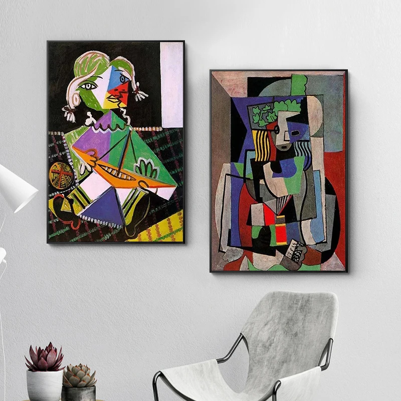 Картина на холсте известного Пикассо абстрактная граффити фигурка плакат печать
