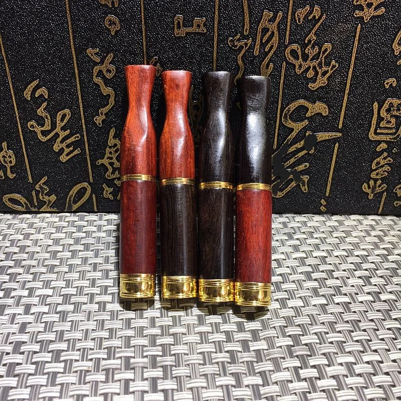

Rosewood Cigarette Holder Blood Sandalwood Black Sandalwood Bow Type Wooden Double Filter Cigarette Holder Washable Filter