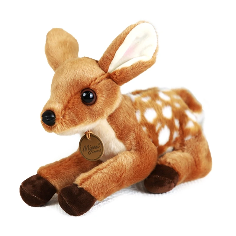 

10.24x3.94x6.69" Christmas Cartoon Sika Deer Bright Color Accessories Soft Funny Table Toy Best Gift for Indoor/Outdoor Dropship