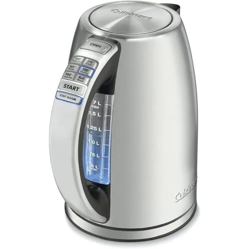 

1,2-литровый беспроводной электрический чайник из нержавеющей стали с 6 предварительно установленными температурами