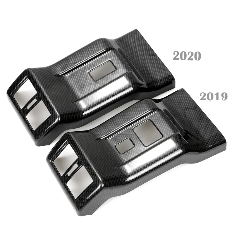 

For Mitsubishi Outlander 2019 2020 Center Console Rear Air Condition Outlet Vent Frame Sticker Carbon Fiber Interior Accessories
