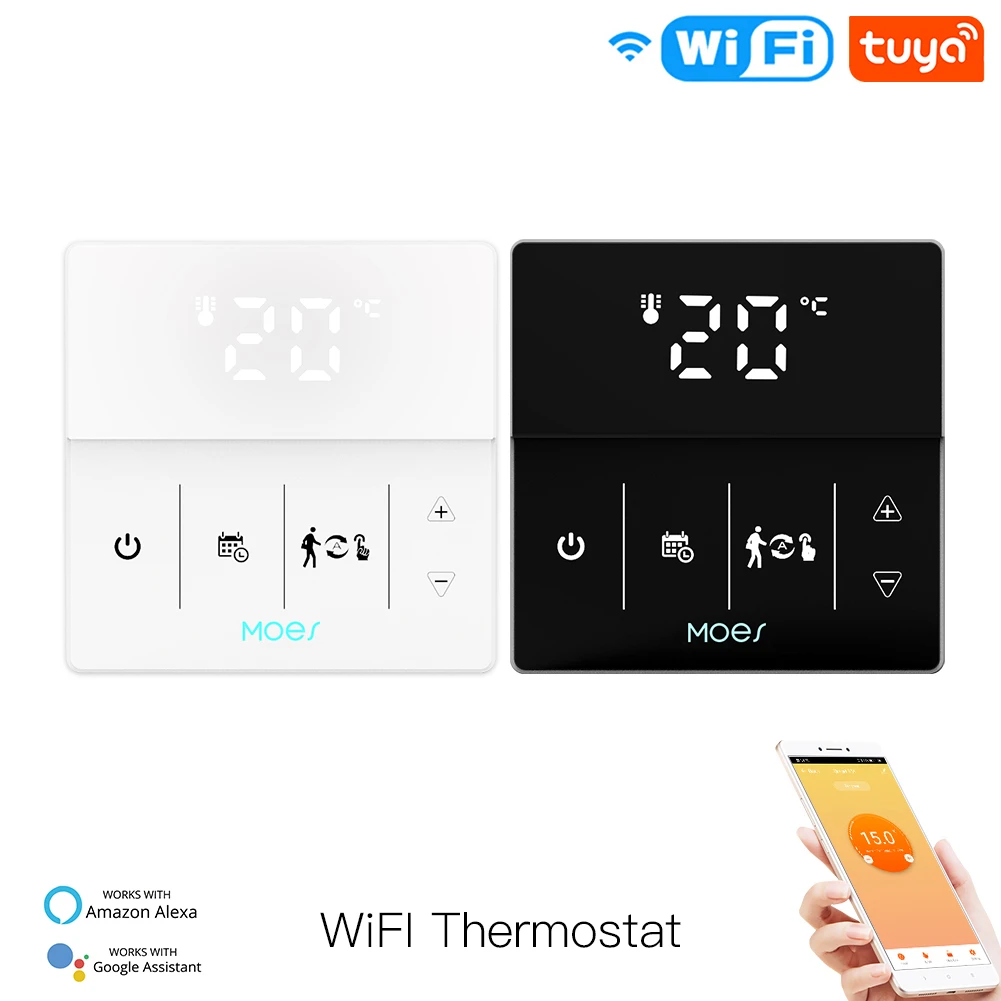 

Умный термостат для газового котла с Wi-Fi, контроллер для электрического подогрева пола, регулируемый цвет логотипа, работает с Alexa tuya