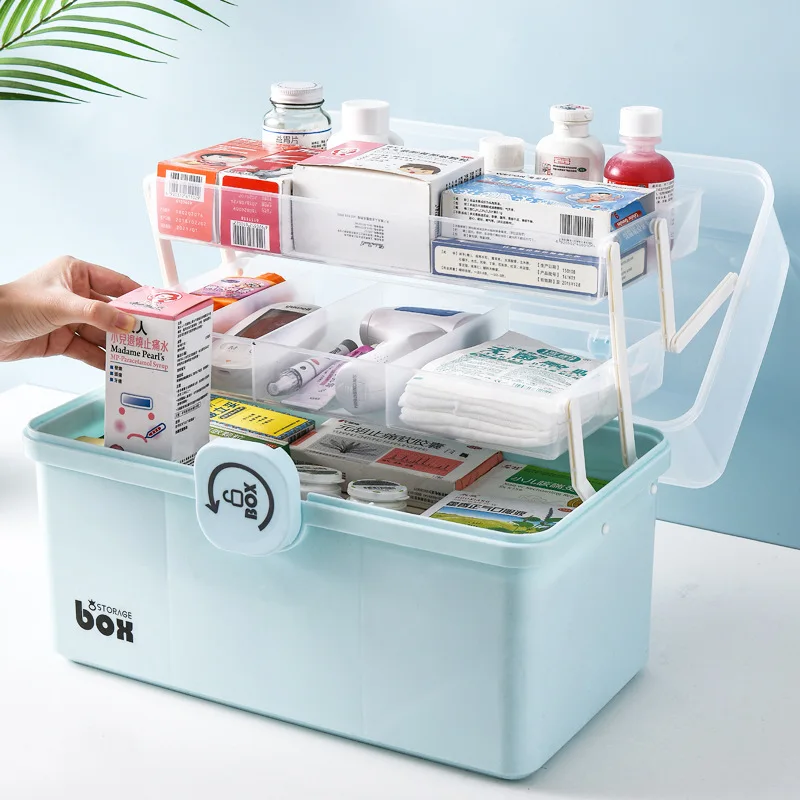 

Household Medicine Box Super Large Capacity Portable First Aid Box Multi-layer Emergency Standing Medicine Family Medicine Stora