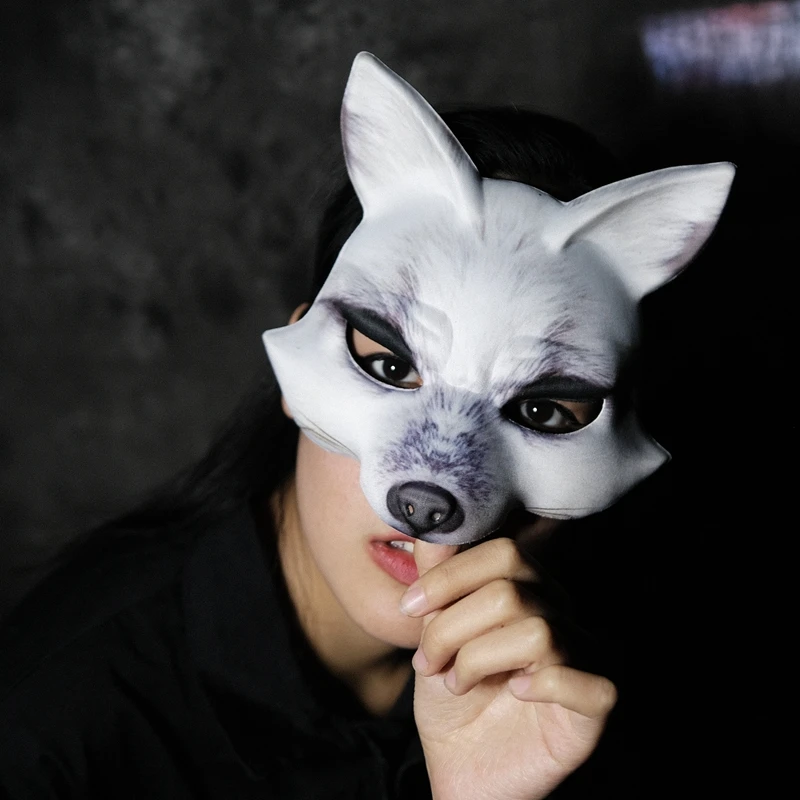 Adult Cosplay 3D Animal Mask PU Foam Fox Mask Women Men Carnival Party Club Role Play Mask