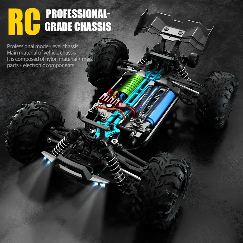 1:16 50 км/год 75 км/ч 4WD радиоуправляемый автомобиль со светодиодным пультом