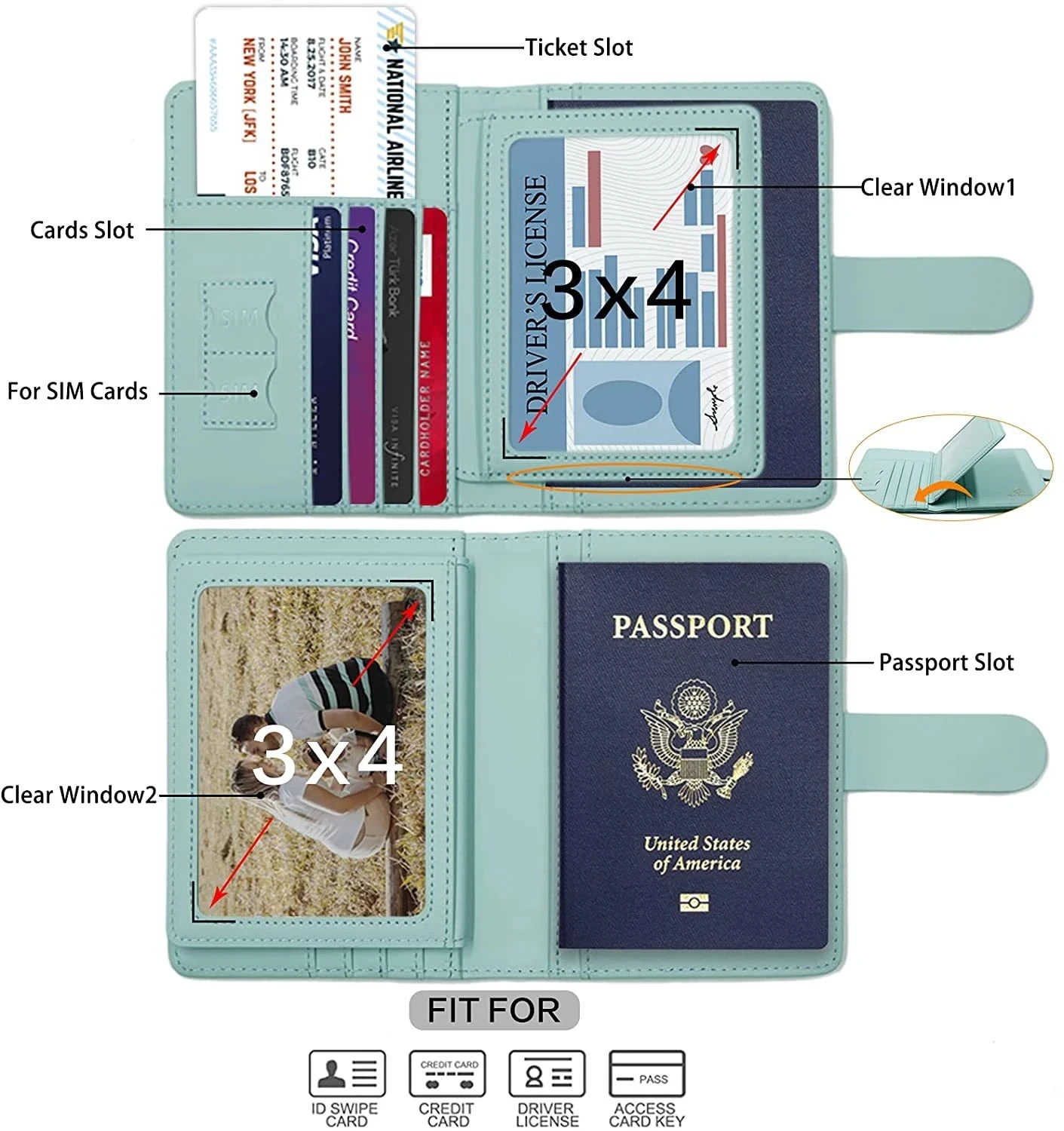 Passport Cover PU Leather Man Women Travel Passport Holder with Credit Card Holder Wallet Protector Cover Passport Bulgaria