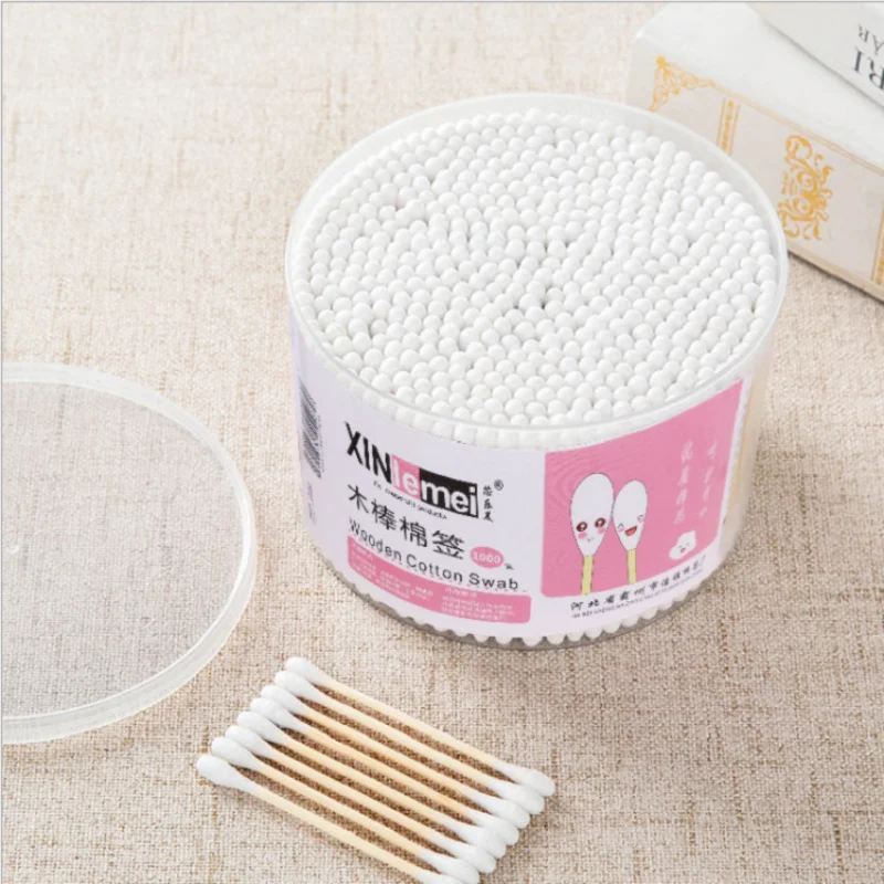 VITCOCO 500pcs Double Head Cotton Swab Makeup Cotton Buds Tip For Wood Sticks Ears Cleaning Wound treatment Health Care Tools