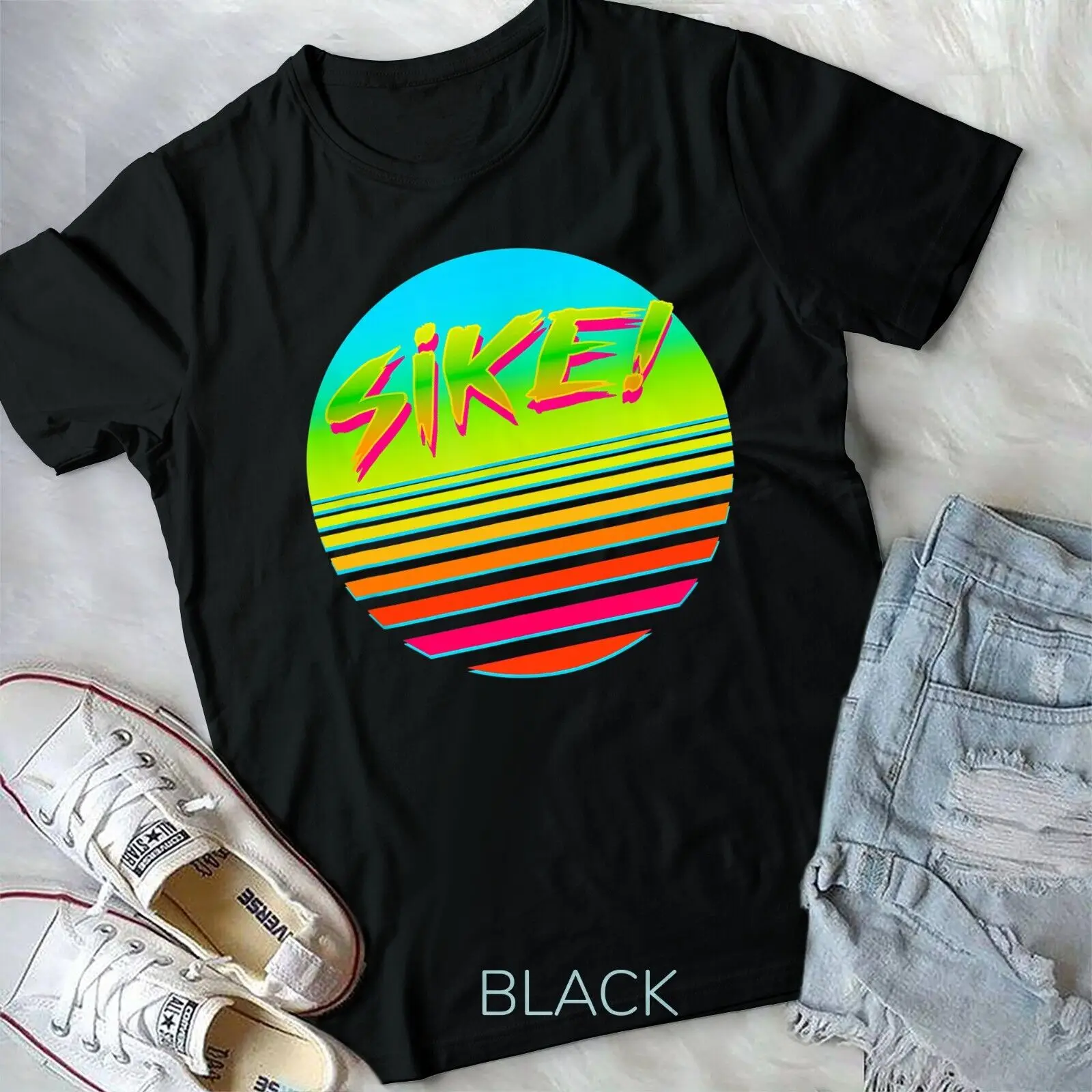 Винтажная футболка унисекс Sike Hot Sun в стиле ретро 80-х 90-х годов Vaporwave