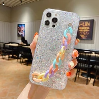 for huawei p30lite case transparent sequins rainbow bracelet for huawei y9 prime 2019 y9a y7a p40 lite p smart 2021 mate40 cover