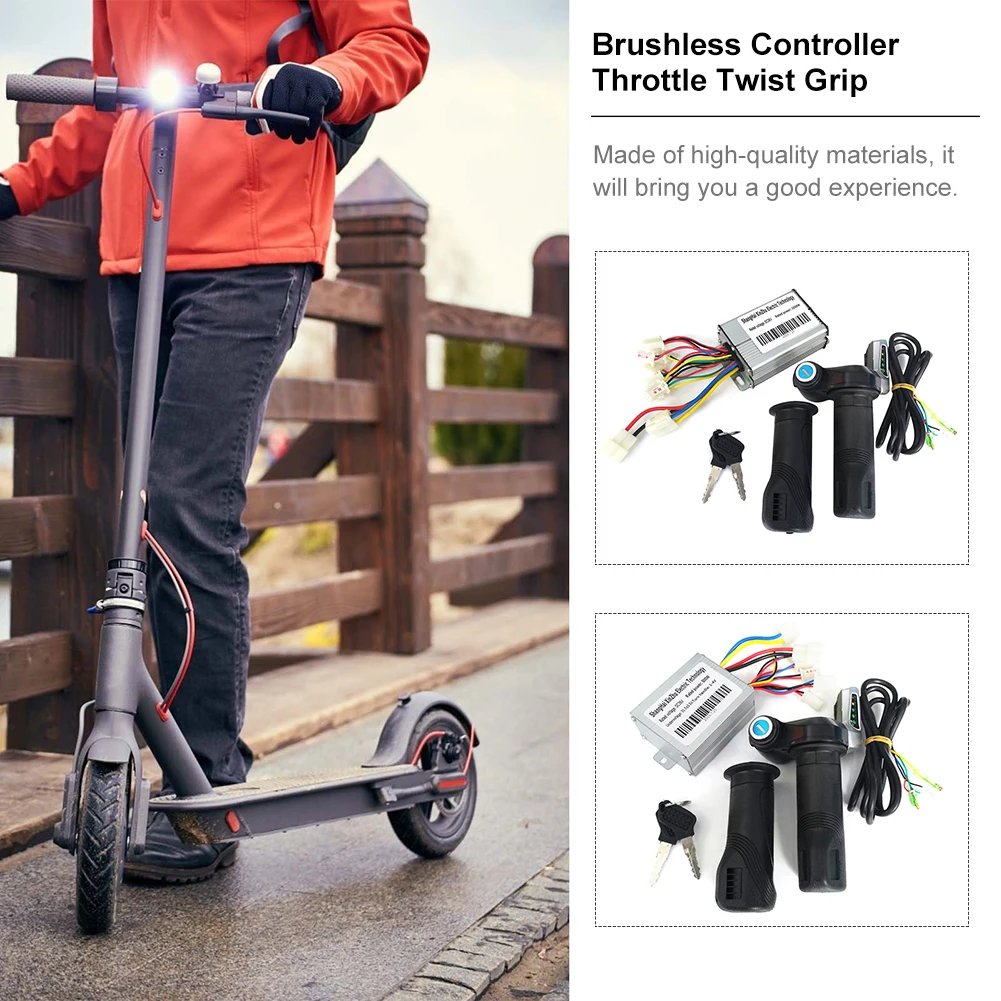

Electric Bike Bicycle Scooter Accessories Motor Brushed Controller & Throttle Twist Grip 36V 500W/800W/1000W Motor Accessories