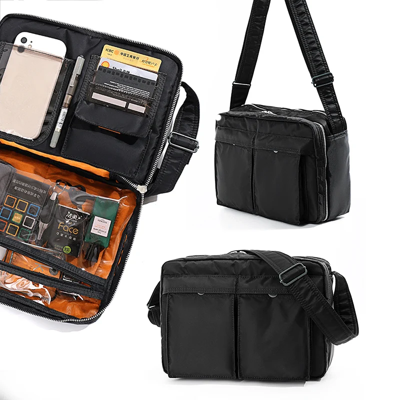 

Japanese Shoulder Casual Messenger Backpack Nylon Trendy Small Waterproof Bag Style Diagonal Bag Chest Men Travel Boy Bag Light