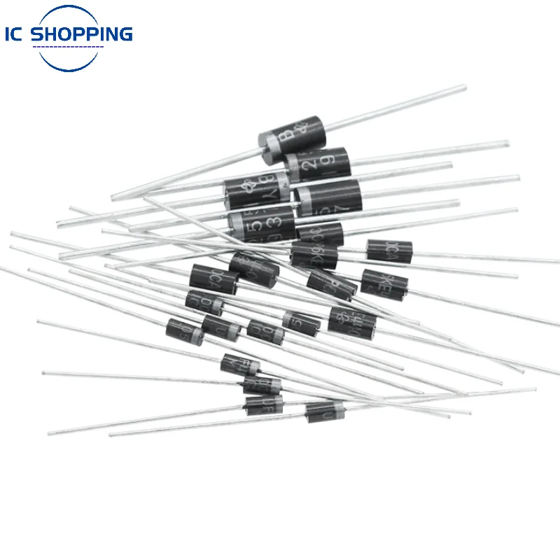 

50PCS 1N4007 IN4007 IN4001 IN4002 IN4004 IN5408 IN5819 IN5822 IN5824 6A10 RU4A 10A10 IN5404 DO-41 Rectifer Diode Copper Feet DIP