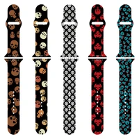 for apple watch band 7 se 6 5 4 3 silicone festive collection print 40mm 38mm 40mm bracelet band for iwatch band 42mm 44mm 45mm