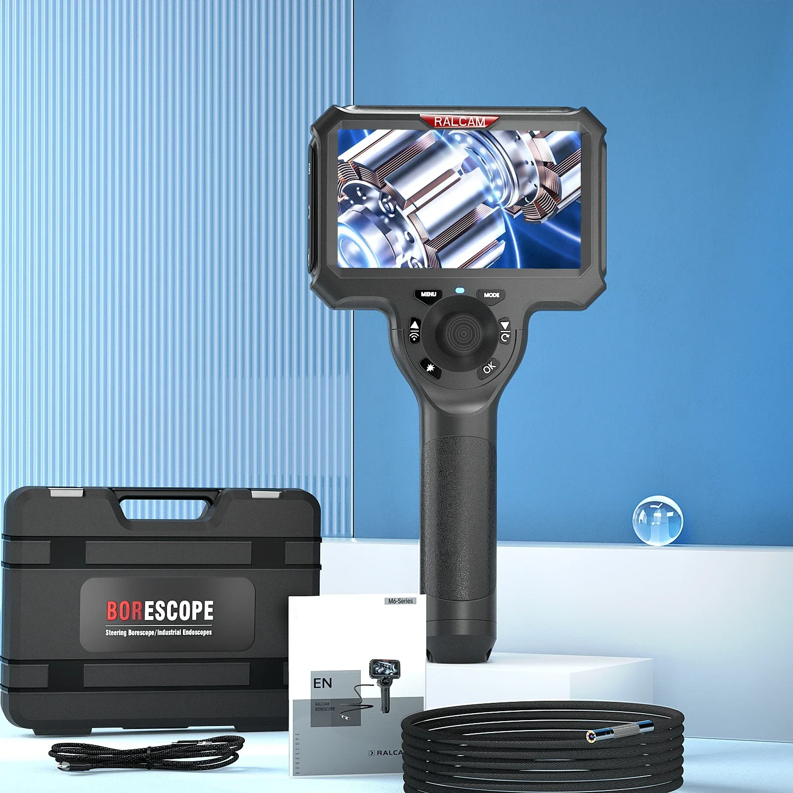 Ralcam новейший 5 &quotIPS ЖК-дисплей IP67 водонепроницаемый управляемый зонд 4-сторонний