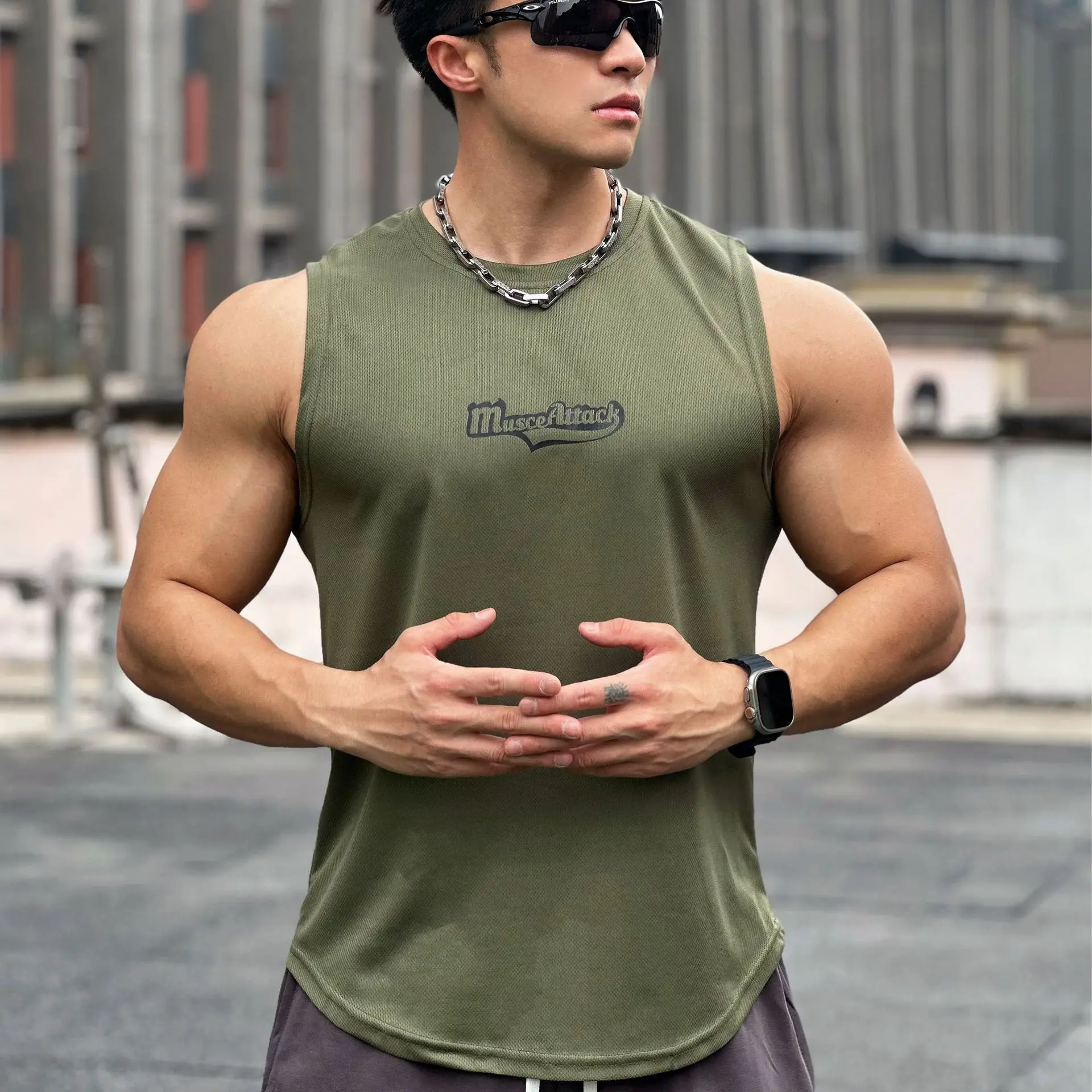 Новинка лета 2024 мужской пуловер с круглым вырезом сетчатая нижняя рубашка