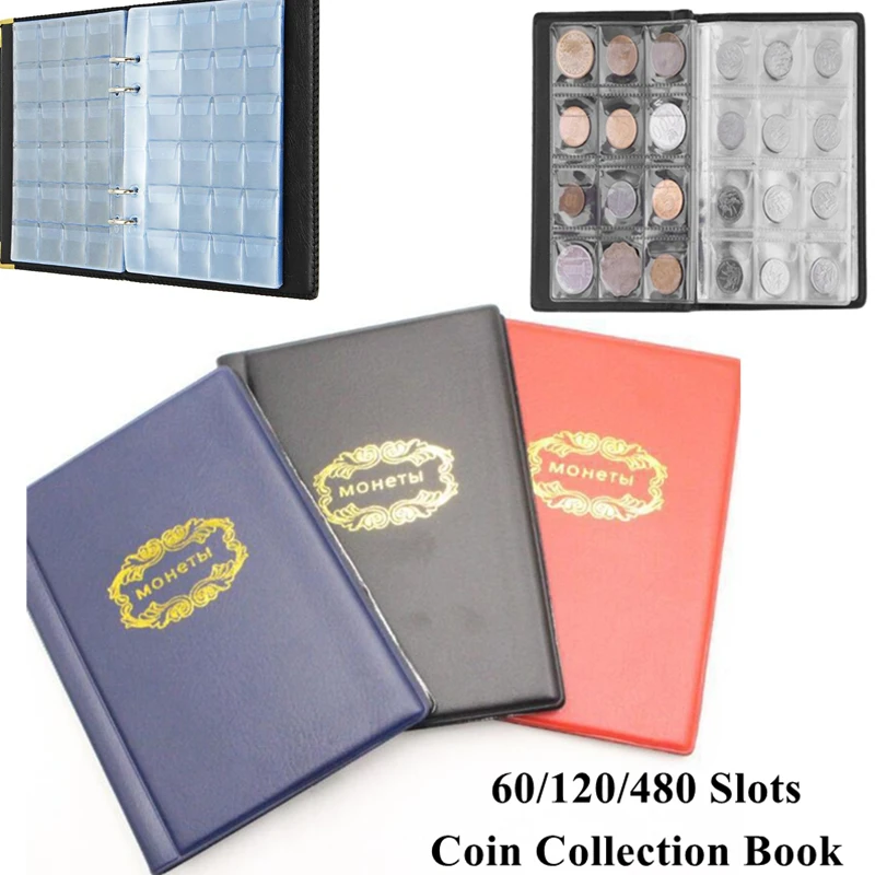 

60/120/480 Slots Coin Collection Book Large-capacity Commemorative Ancient Coin Folder Binder Collection Storage Book