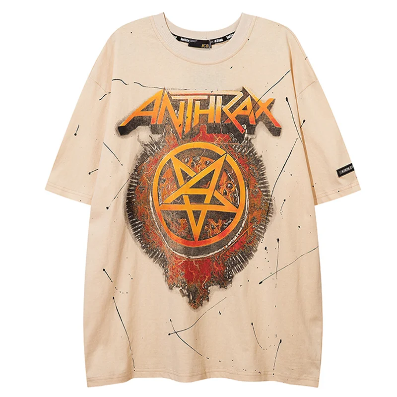 

Harajuku Graphic T shirts Hip Hop T-shirt Oversized Tshirt Retro Graffiti Print Tops Men Streetwear Summer Vintage Clothes 2022
