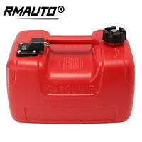 12L Portable Boat Yacht Engine Marine Outboard Fuel Tank Oil Box With Connector Red Plastic Anti-static Corrosion-resistant