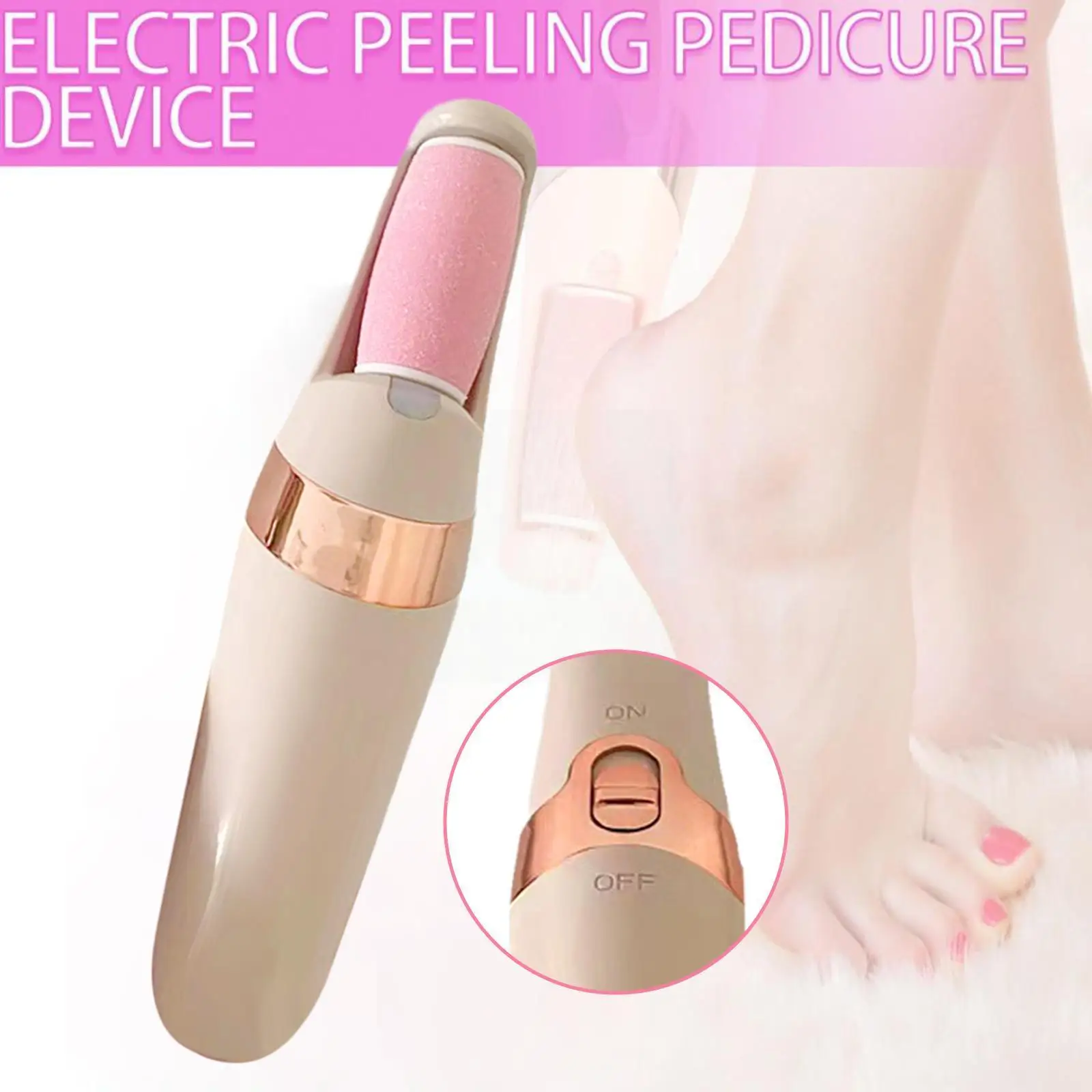 

500mAh Electric Foot Grinder Pink ABS Material Pedicure File Hard Dead Skin Callus Remover Tool For Foot Skin Care L1K9