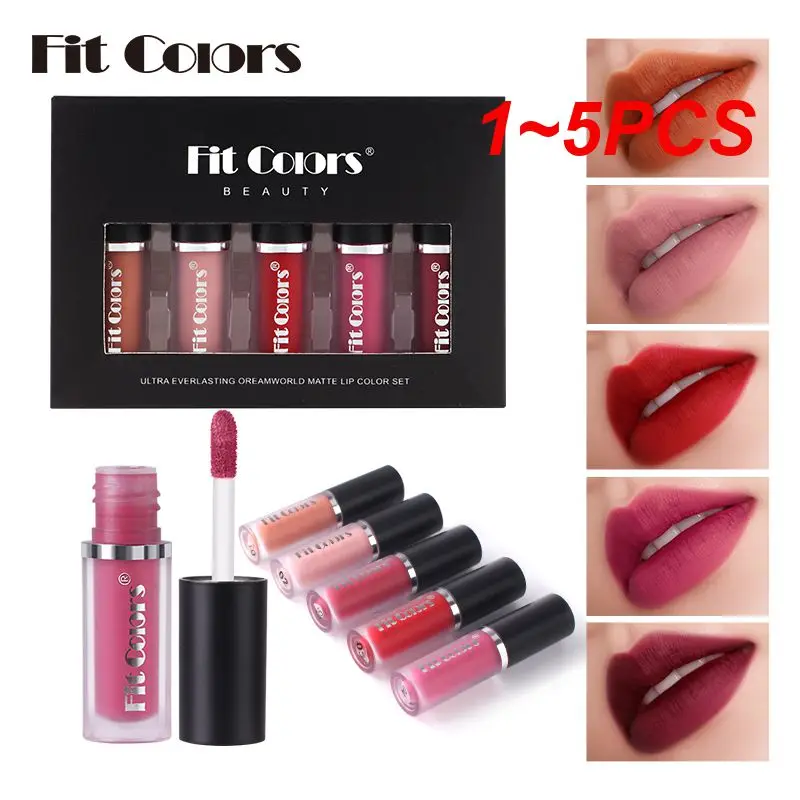 

1~5PCS Waterproof Liquid Lipstick Batom Red Velvet Lip Tint Brown Matte Lipstick Colourful Makeup Cosmetics Maquiagem