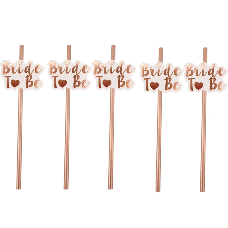 Бумажные соломинки Chicinlife розовое золото 10 шт.