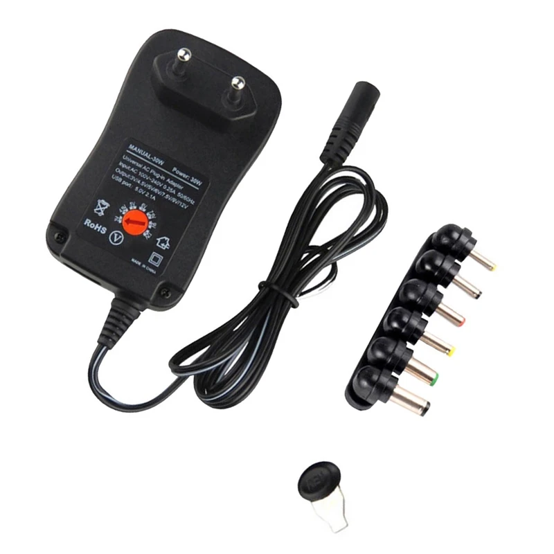 

30W 3V 4.5V 5V 6V 7.5V 9V 12V AC/DC Adapter Adjustable Power Adapters USB Universal Charger Switch Power Supply