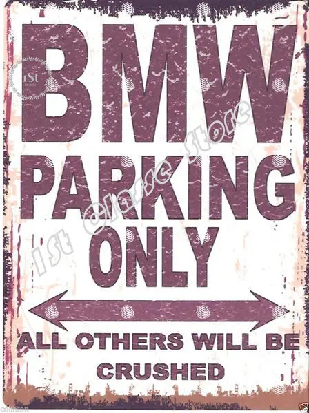 

Bmw Parking Metal Sign Retro Vintage Style 30x20cm Garage Workshop Art wall decor