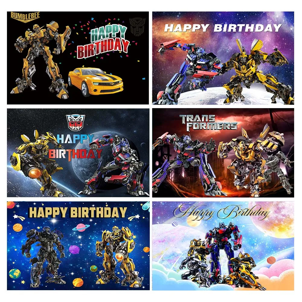 Niholia Transformers Custom Photo Backgrounds Boys Birthday Party Photography Backdrops Sweet One Decor Banner Poster Photo Prop