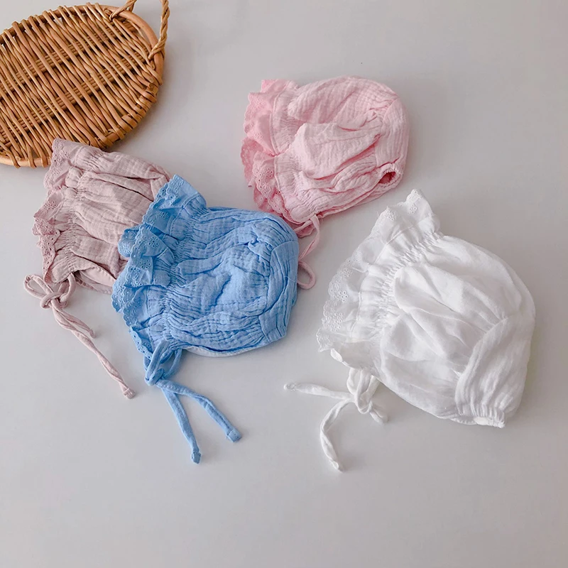 

Хлопковая шляпа с веревкой для младенцев на весну и лето, однотонная, с большими полями, принцесса, детская шляпа с солнцезащитным козырьком...