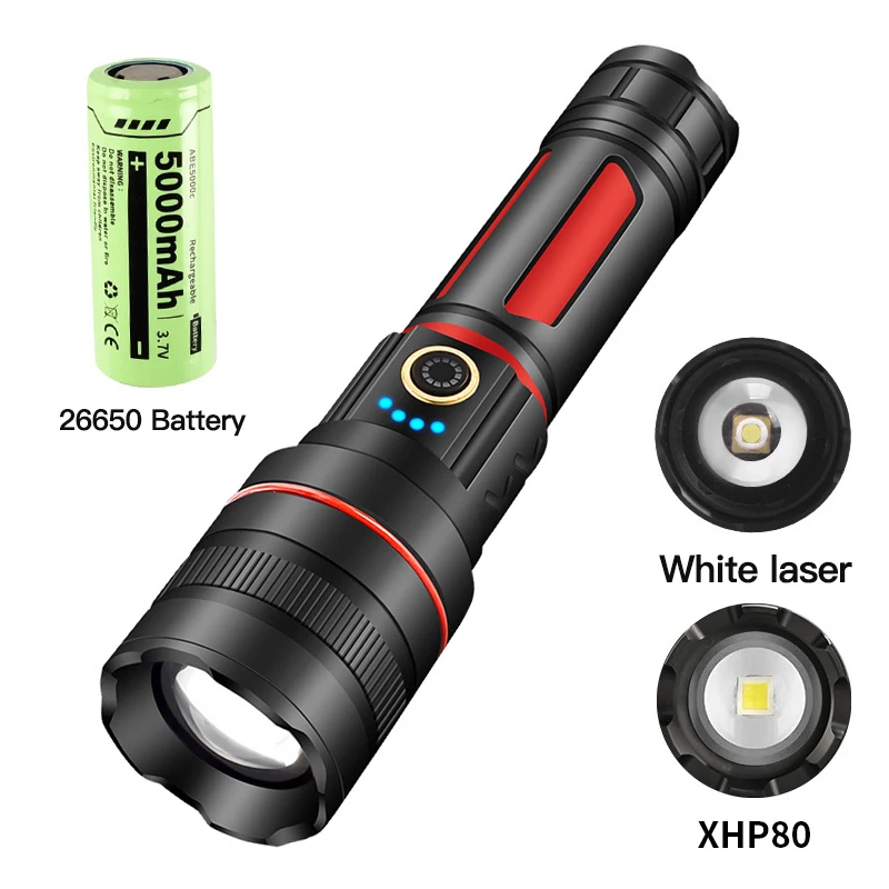 

P80 High Power Led Flashlights 18650 USB Charging Aluminium Alloy Tactical Flashlight Camping Patrol Zoom Power Bank Torch Light