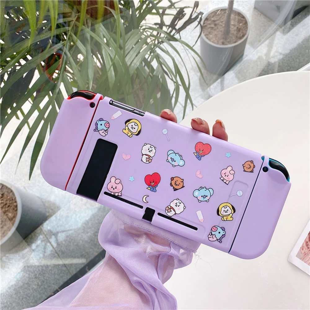 

Cute Purple For Nintendo Switch Protective Shell Soft TPU Case Split Protector Skin Full Cover for NS Switch Joy-Cons Accessori