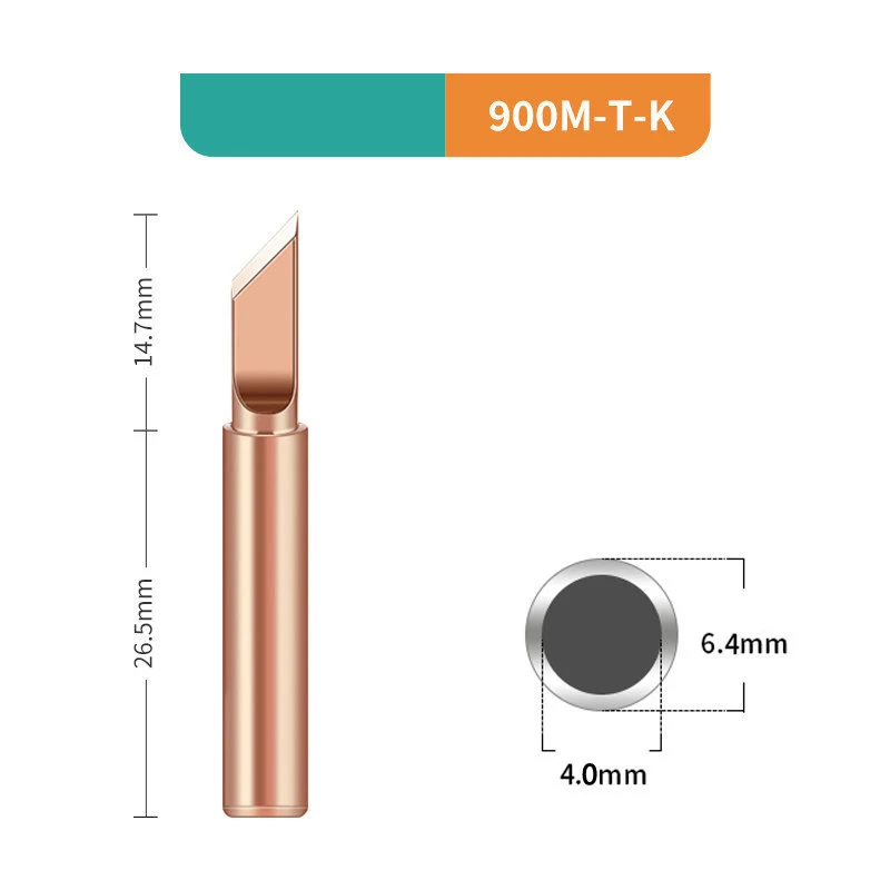 10Pcs/Lot 900M-T-K Soldering Replacement Temperature Solder Iron Tips Head Tool 936 937 938 969 852D Station Welding T