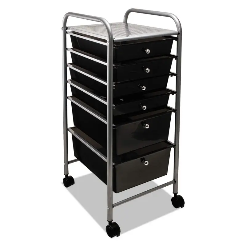 

Portable Drawer Organizer, 13w x 15 3/8d x 32 1/8h, Smoke/Matte Gray
