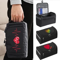 portable cosmetic storage bag toiletries makeup organizer travel hanging zipper love pattern handbag wash pouch case