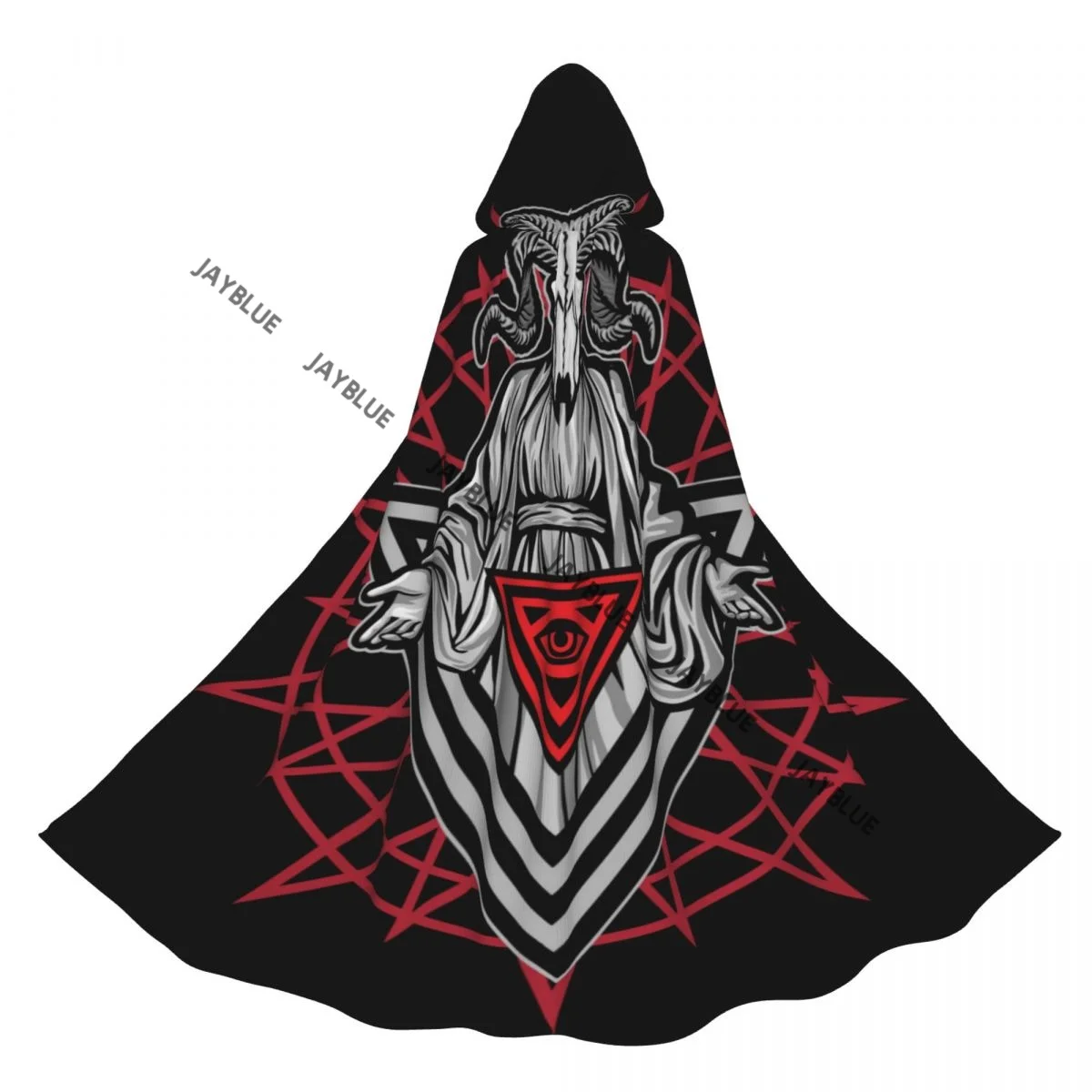 Плащ с капюшоном унисекс плащ винтажный Бафомета демона козла накидка ведьмы