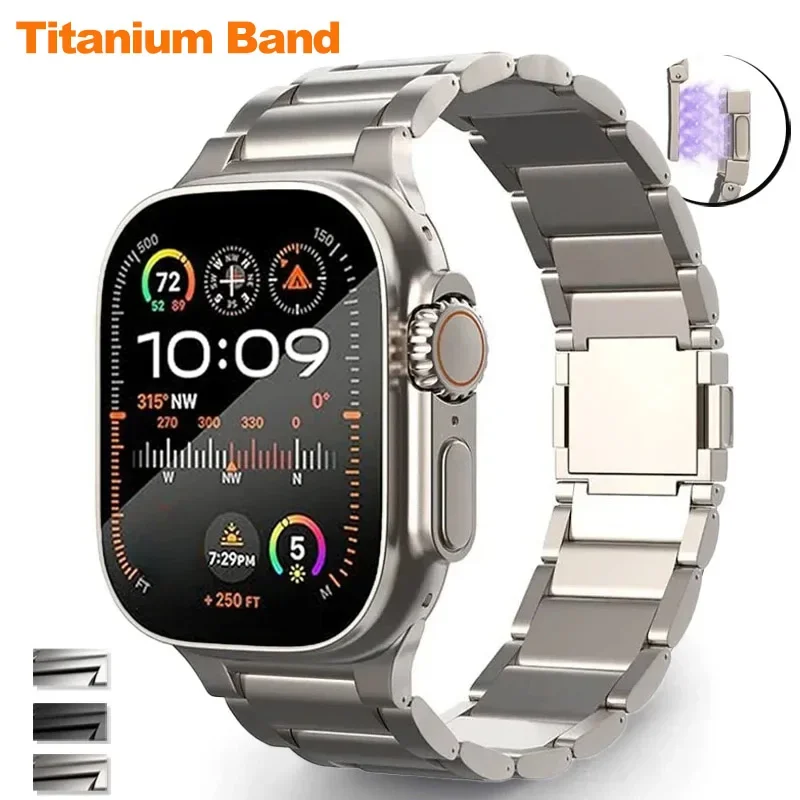 Роскошный Титановый Браслет С Магнитной Пряжкой Для Apple Watch Ultra 2 Серии 9 8 7