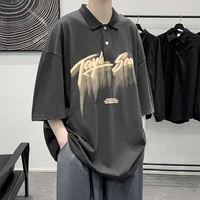 new summer mens short sleeve cotton tshirt oversize loose casual male tops harajuku hip hop t shirt korea tees streetwear cloth